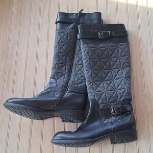 Franco Sarto Leather Penelope Wool Blend Quilted Tall Riding Style Boots